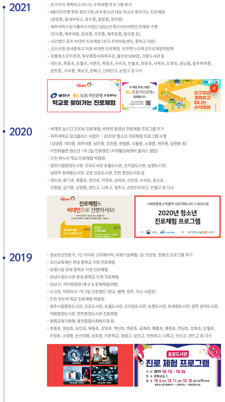 드림캐쳐에듀투어 연혁 2019